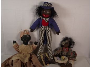 Vintage Three (3) Piece Black Americana Doll Lot