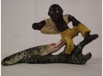 Antique Black Americana Figural Metal Bottle Opener