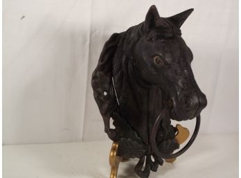 Antique Cast Iron Horse Head For Hitching Post