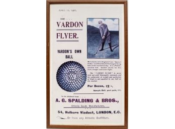 Antique Reproduction Spalding Advertisement 'The Vardon Flyer'