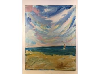 Impressionist Style Sailboat Painting