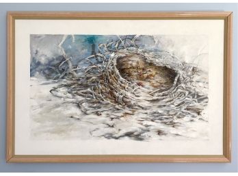 Original Signed Acrylic Commissioned Painting Titled  'Empty Nest' By Carl Wenzel