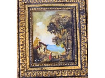 Small Framed Oil Painting From Sweden, Signed Onna