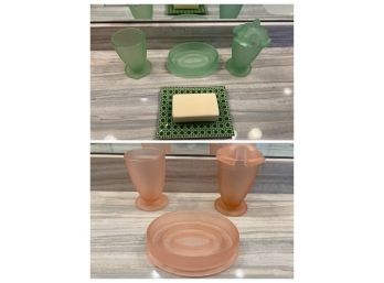 Green And Pink Bathroom Accessories