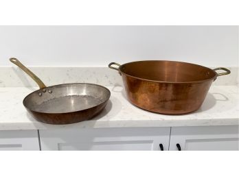 A Culinaire Copper Pan Cookware With A Vintage Copper Pot