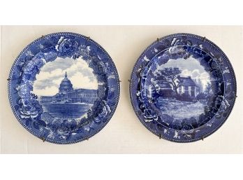 (2) Wedgewood Plates The Capital Washington, D.C. And The Sibley House