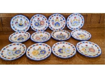 Fleur Royal Quimper Henriot 7' Serving Plates,    Bowls Sold  Seperately,  Handpainted & Signed