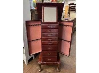 Very Nice Jewelry Armoire With 8 Drawers, 2 Doors And Mirror