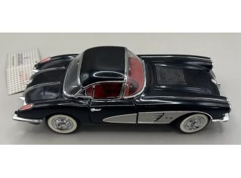 Franklin Mint Precision 1958 Chevrolet Corvette Convertible 1/43 Model Scale Car - With Box & Paperwork!