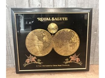 Royal Salute Clock Mirror With Globe