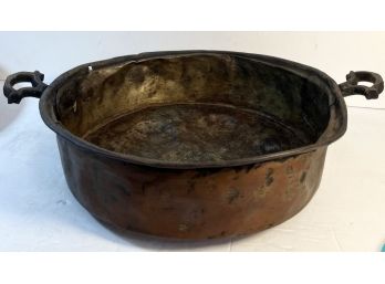 Antique Copper Pot With Handles