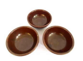 Trio Of USA Pottery Bowls