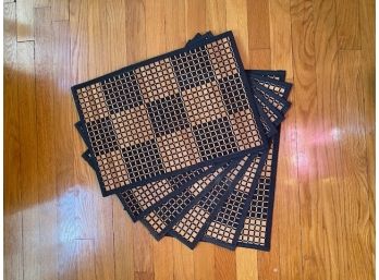 Set Of 6 Bamboo & Fabric Placemats