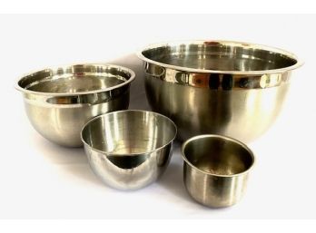 Grouping Of Stainless Steel Mixing Bowls