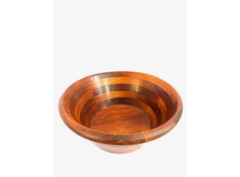 Vintage Handcrafted Segmented Wooden Bowl