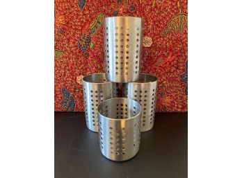 Set Of 4 Stainless Organizational Canisters