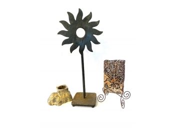 Trio Of Eclectic And Artistic Candle Holders