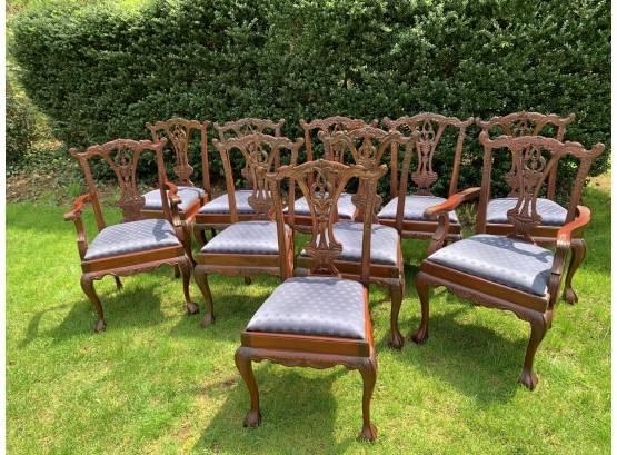 Set Of Ten Traditional Mahogany Dining Chairs
