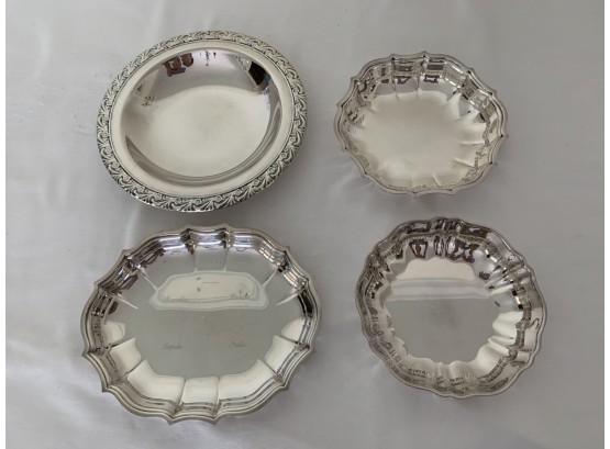 Four Silver Plated Nut Dishes