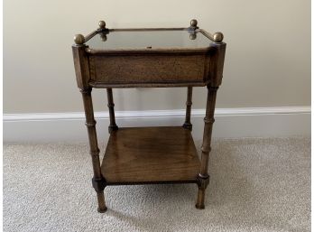 Brandt Shadowbox Side Table With Bamboo Form Legs