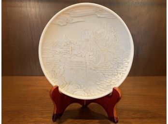 Great Wall Of China Carved Decorative Plate With Stand