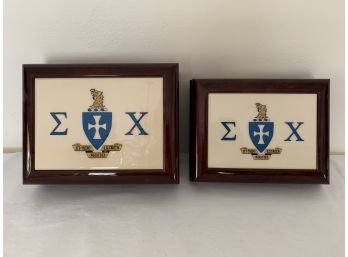 Pair Of New Sigma Chi Lacquered Boxes