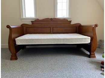 Oak Sleigh Day Bed With New Mattress