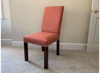 Upholstered Salmon Colored Parsons Side Chair