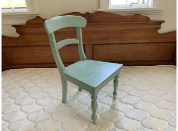 Adorable Distressed Painted Teal Green Child’s Chair