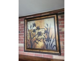 Wall Art In A Floral Pattern.  Glass Front And Nice Frame  - - - - - - - - - - - - - - - - - - - -Loc: AG