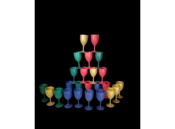 Collection Of Colorful Outdoor Plastic Glasses / Martini.  Probably 40 Of Them.   - - - - - - - Loc: AG In Bag