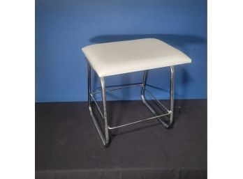 Makeup Stool.  White Pleather Top And Chrome Frame. - - - - - - - - - - - - - - - - - - - - -Loc: Garage