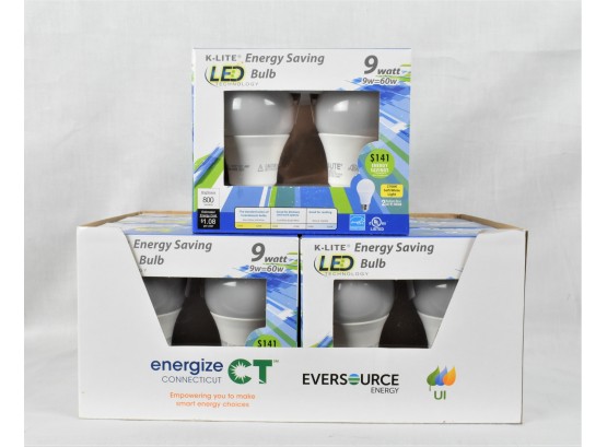 Bulk K-Lite Energy Saving 9 Watt (60 Watts) LED Bulbs (2-Packs) Lot 1