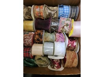 Ribbon Lot #1 - Lot Of Several Spools Of Ribbon Some New Some Opened