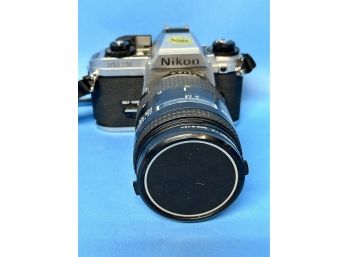 Nikon FG-20 35mm Camera With Telephoto Lens TESTED
