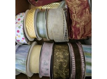 Ribbon Lot #3 - Lot Of Several Spools Of Ribbon Some New Some Opened