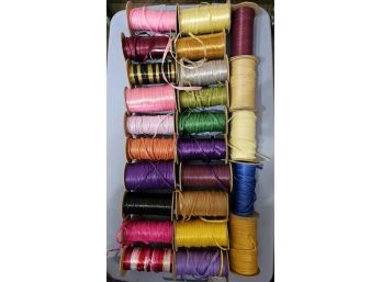 Ribbon Lot #5 - Lot Of Several Spools Of Ribbon Some New Some Opened
