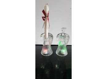 2 Crystal Angel Candle Holders