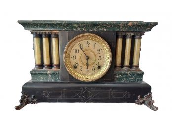Antique Circa 1880s Seth Thomas  Adamantine Faux Marble Mantle Clock