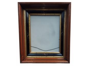 Antique Victorian Incised Eastlake Walnut Deep Dish Picture Frame