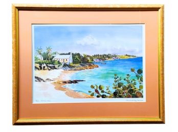 Jill Amos Raine Hand Signed & Numbered Limited Edition Lithograph John Smiths Bay Bermuda