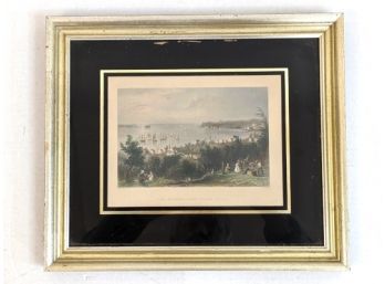 1840 W.H.Bartlett Print 'The Narrows, (From Staten Island)'