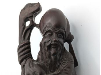 Chinese Carved Wooden Figurine Of Shoulao