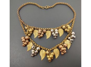 VINTAGE UNSIGNED 1920s MIRIAM HASKELL FRANK HESS GRAPES FESTOON NECKLACE