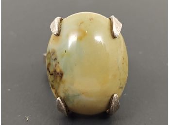 VINTAGE MID CENTURY STERLING SILVER CHAMELEON VARISCITE CABOCHON RING