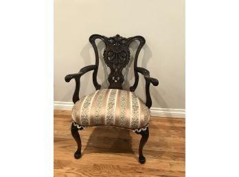 Carved & Upholstered  Arm Chair