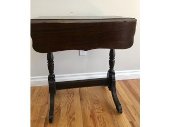 Dark Stained Drop End Side Table
