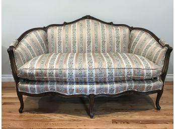 Classic Carved French Style Upholstered Settee
