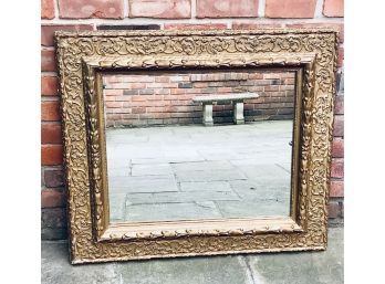 Heavily Carved & Molded Wood Framed Wall Mirror