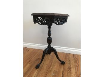 Vintage Carved Octagonal Side Table